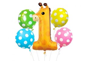 Giraffe Number 1 - SET van 5 stuks