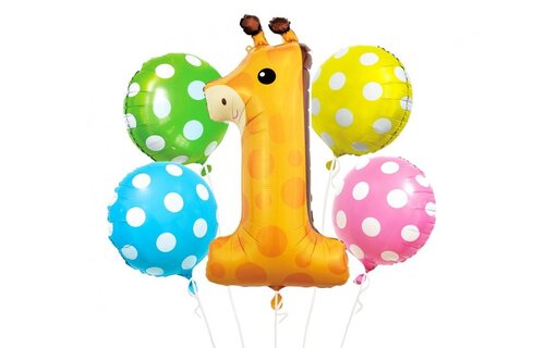 Giraffe Number 1 - SET van 5 stuks