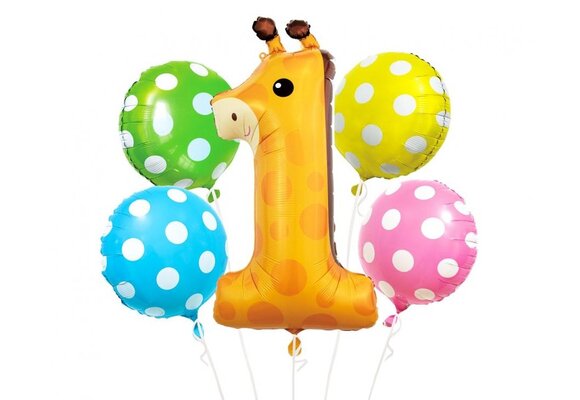 Giraffe Number 1 - SET van 5 stuks