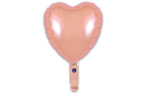 Heart - Rose Gold - 9inch - package 5 count - with valve