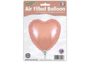 Heart - Rose Gold - 9inch - package 5 ct - with valve