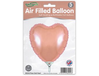 Heart - Rose Gold - 9inch - package 5 ct - with valve