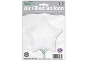 Star - White - O9"/22cm -package 5 ct - with valve