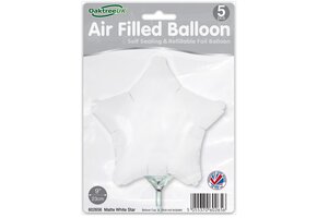 Star - White - O9"/22cm -package 5 ct - with valve