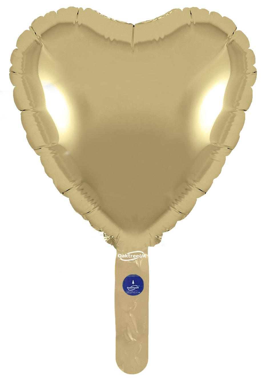 Heart - Gold Silk - 9inch - package 5 count - with valve