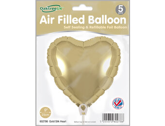 Heart - Gold Silk - 9inch - verpakt 5stks - zelfsluitend