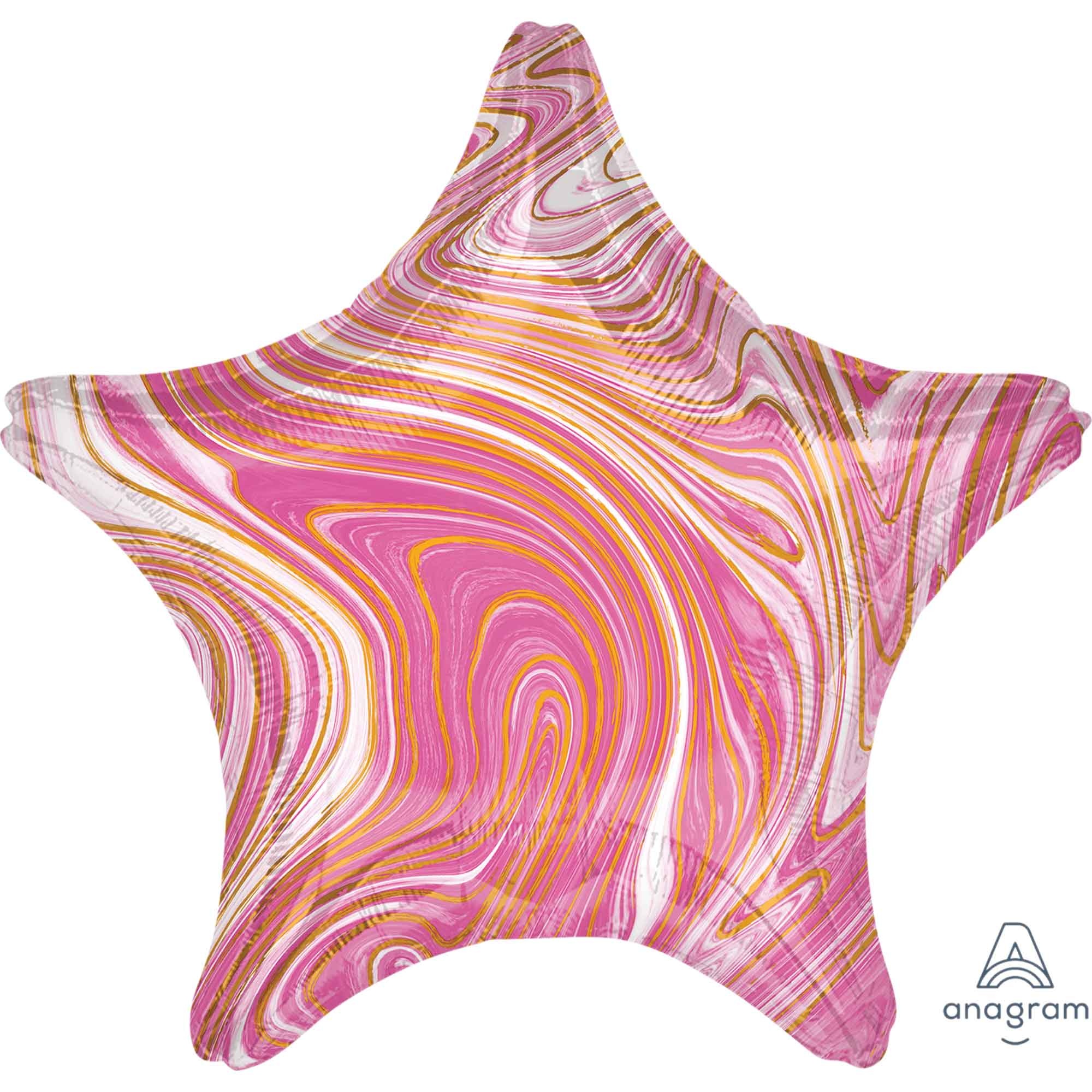 SALE > Star - Marblez Pink -  A18"/45cm - 1 stuk