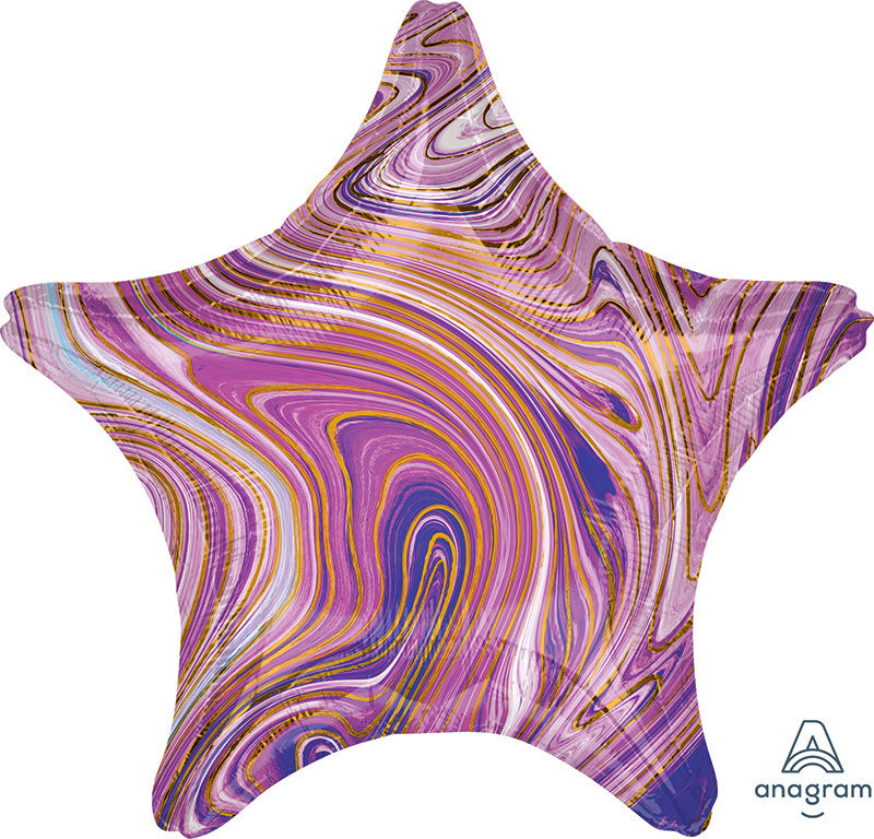 SALE > Star - Marblez Purple - A18"/45cm - 1 stuk