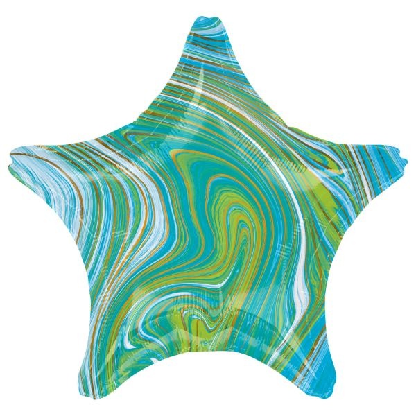SALE > Star - Marblez Blue Green-  A18"/45cm - 1 stuk