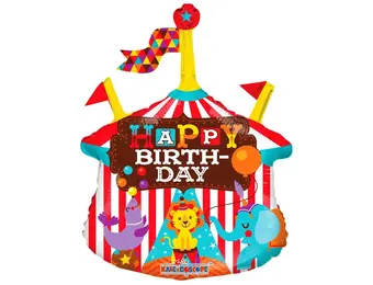 SALE > 14"/35cm - Circus Birthday - zelfsluitend incl.stick.