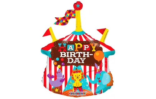 SALE > 14"/35cm - Circus Birthday - zelfsluitend incl.stick.