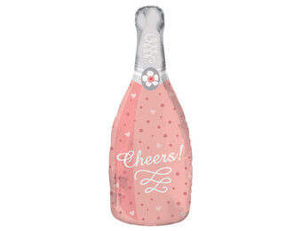 Sparkling Wine Bottle Cheers - Rose Gold - 29x70cm - Anagram
