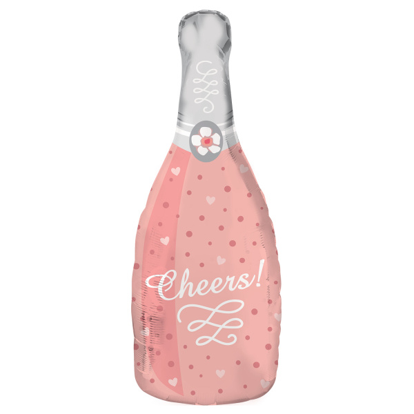 Sparkling Wine Bottle Cheers - Rose Gold - 29x70cm - Anagram