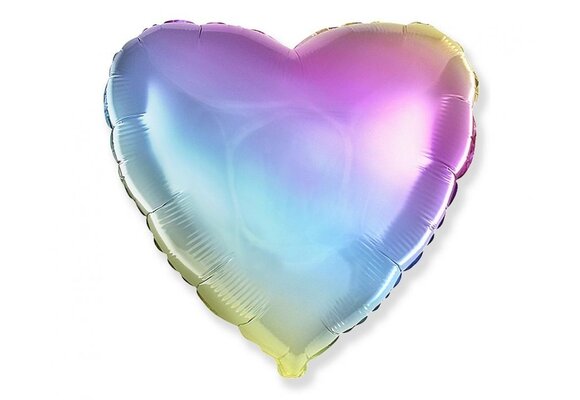Heart - Ombre Rainbow - 18 inch - Flex - 5 stuks