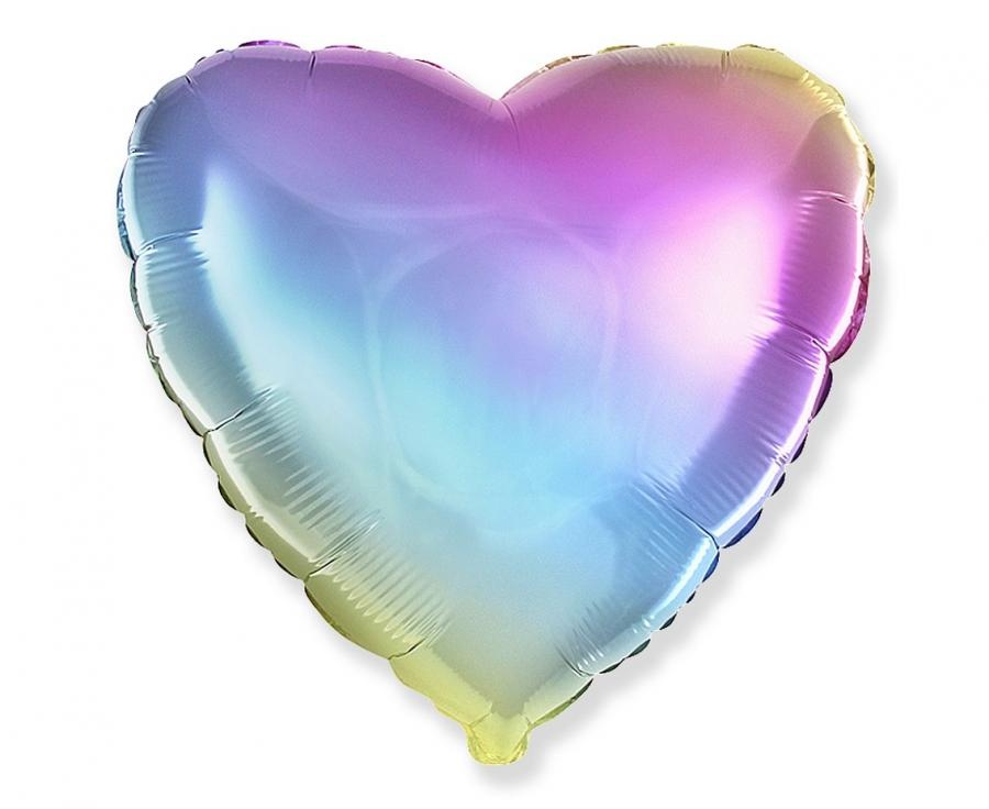 Heart - Ombre Rainbow - 18 inch - Flex - 5 ct