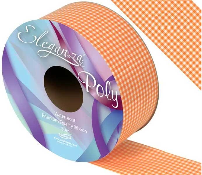 SALE > Lint - Oranje Ruit - 50mm - 91m