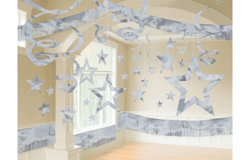 Amscan Room Decorating Kit - Silver - 21stks