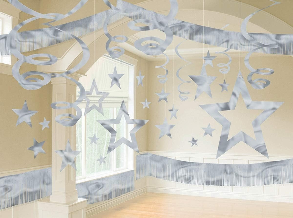 Amscan Room Decorating Kit - Silver - 21stks