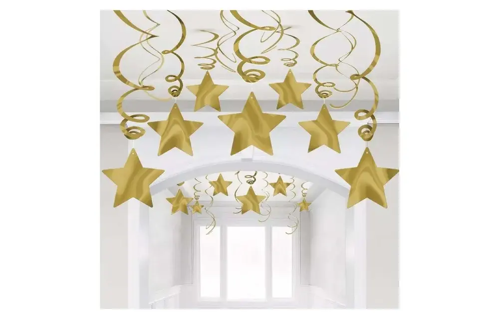 Amscan Shooting Stars Gold - 24 inch - 15 pieces