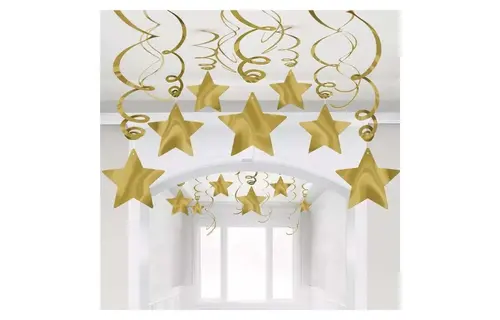 Amscan Shooting Stars Gold - 24 inch - 15 pieces