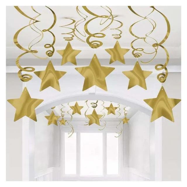 Amscan Shooting Stars Gold - 24 inch - 15 pieces