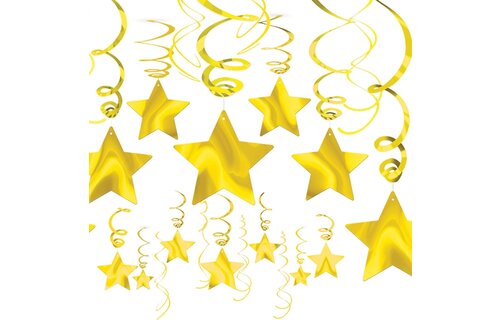 Amscan Shooting Stars Gold - 24 inch - 15 pieces