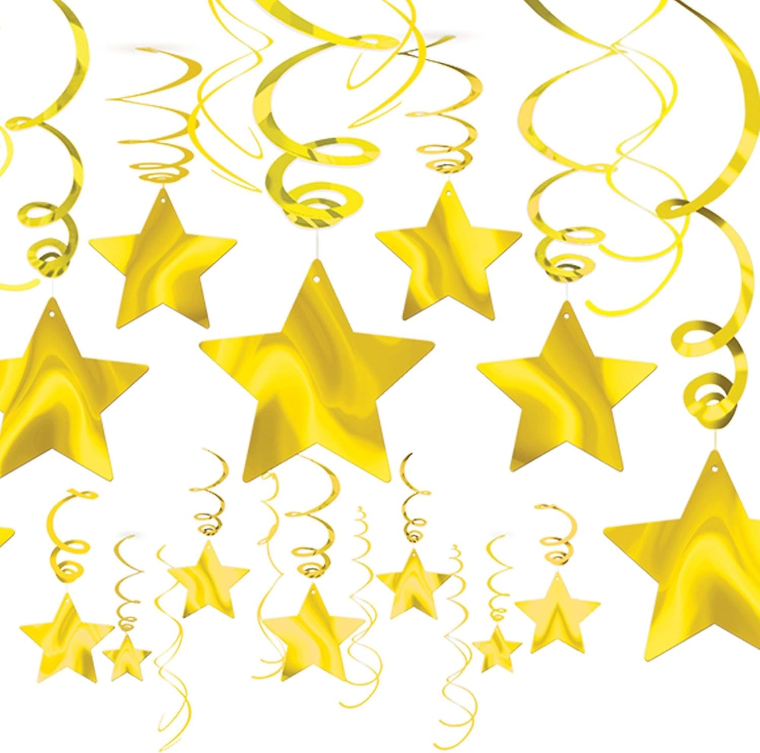 Amscan Shooting Stars Gold - 24 inch - 15 pieces