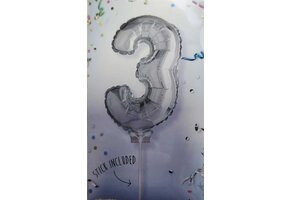 SALE > Cijfer Mini Silver - 3 - 16 inch - zelfsluitend