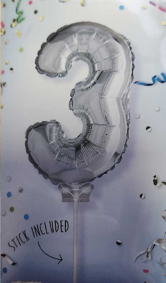 SALE > Cijfer Mini Silver - 3 - 16 inch - zelfsluitend