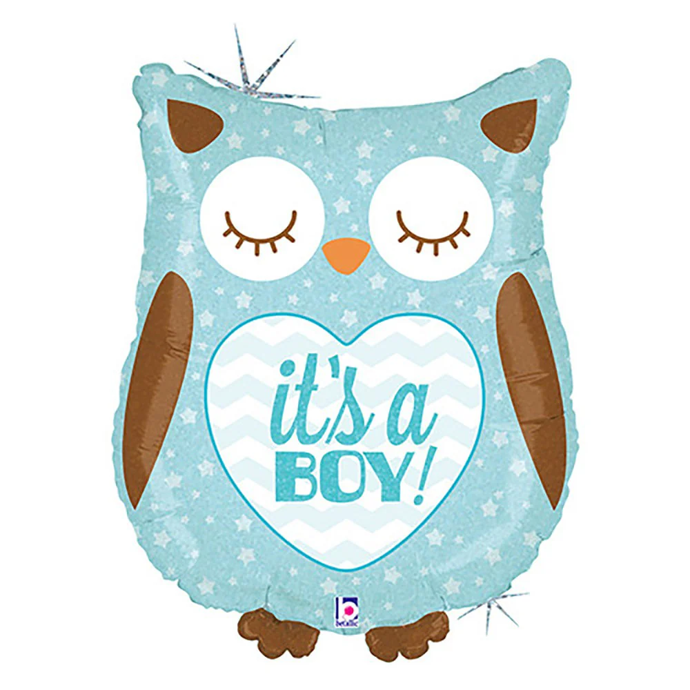 It's a Boy - Baby Owl - 26 inch - Betallic