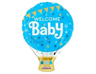 Hot Air Balloon - Welcome baby - Blue - K18"