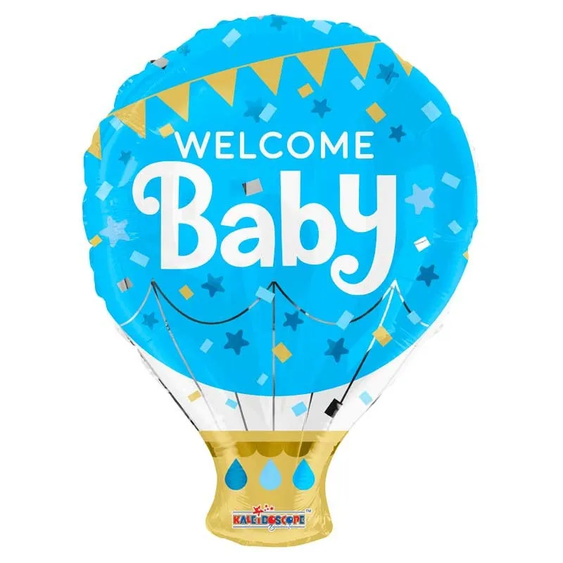 Hot Air Balloon - Welcome baby - Blue - K18"