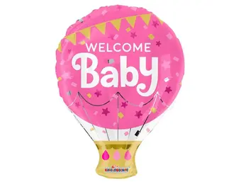 Hot Air Balloon - Welcome Baby - Pink - K18"