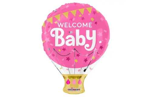 Hot Air Balloon - Welcome Baby-Pink - 18 inch - Kaleidoscope