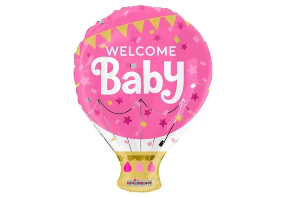 Hot Air Balloon - Welcome Baby-Pink - 18 inch - Kaleidoscope