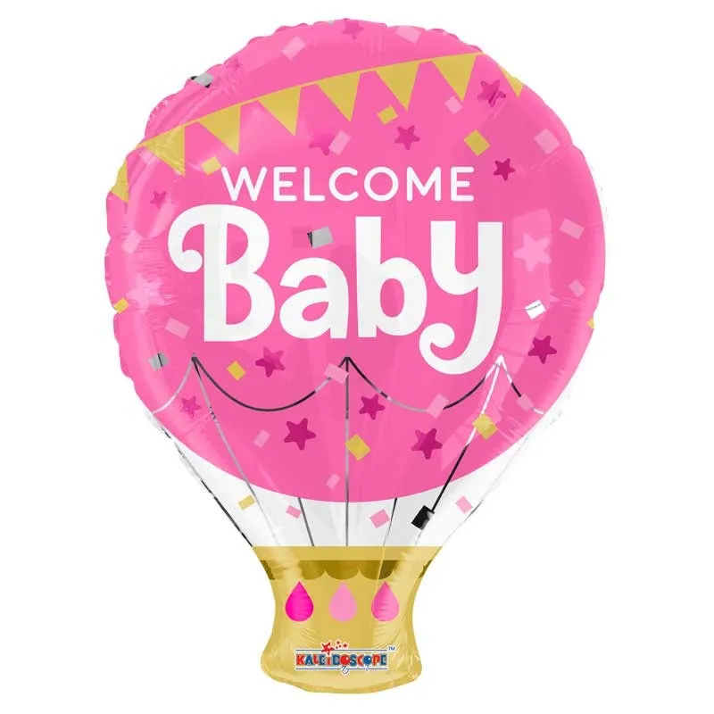 Hot Air Balloon - Welcome Baby-Pink - 18 inch - Kaleidoscope