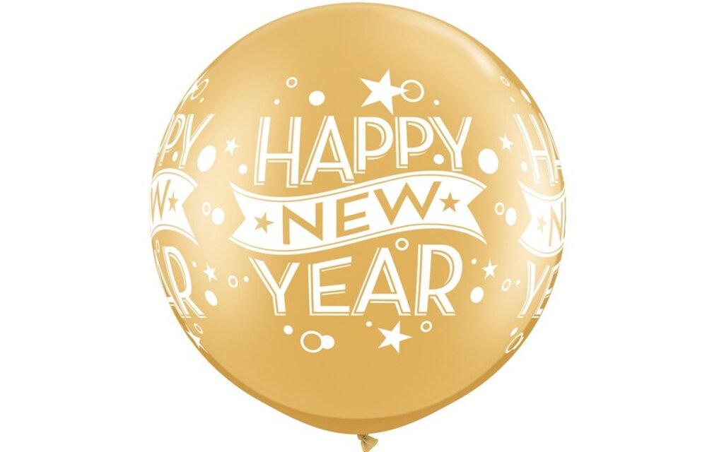 Qualatex 36 inch - New Year Confetti Dots - Gold- 2 pieces