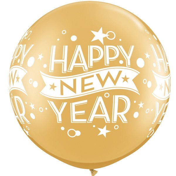 Qualatex 36 inch - New Year Confetti Dots - Gold- 2 pieces
