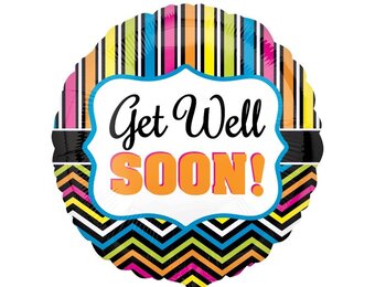 Get Well Stripe & Chevron -18 inch - Anagram