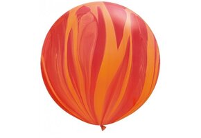 Q.3FT - SUPER AGATE - Red & Orange - 2 Stuks