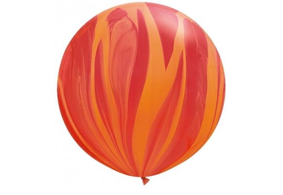 Qualatex 36 inch - SUPER AGATE - Red & Orange - 2 Stuks