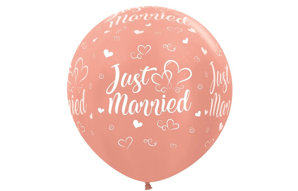 SALE > Sempertex 36 inch - Just Married - Metallic Rose Gold 568 -  1 count