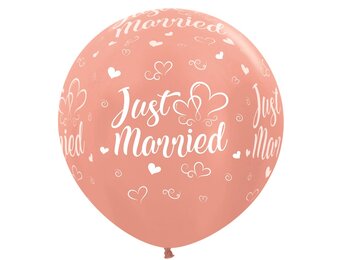 SALE > Sempertex 36 inch - Just Married - Metallic Rose Gold 568 -  1 ct