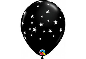 Q.11 - Stars - Onyx Black - White Stars- 25 Stuks