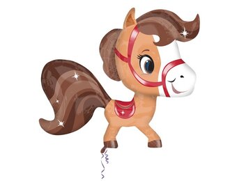 Playful Pony / Paard Brown - 70cm x 70cm - Streettreat