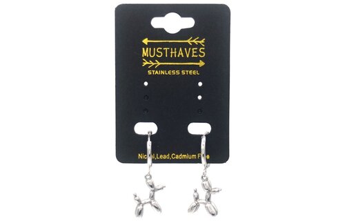 Oorbellen Ballonhondje - ZILVER