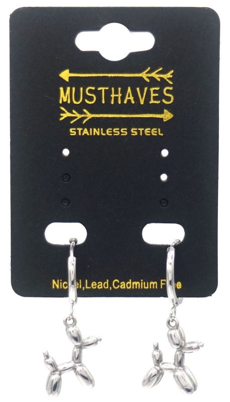 Oorbellen Ballonhondje - ZILVER