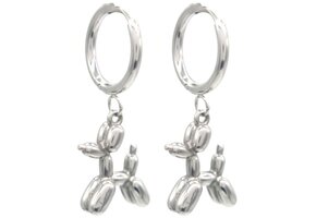 Oorbellen Ballonhondje - ZILVER