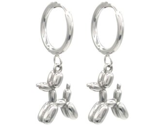 Oorbellen Ballonhondje - ZILVER