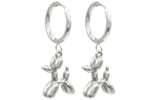 Oorbellen Ballonhondje - ZILVER